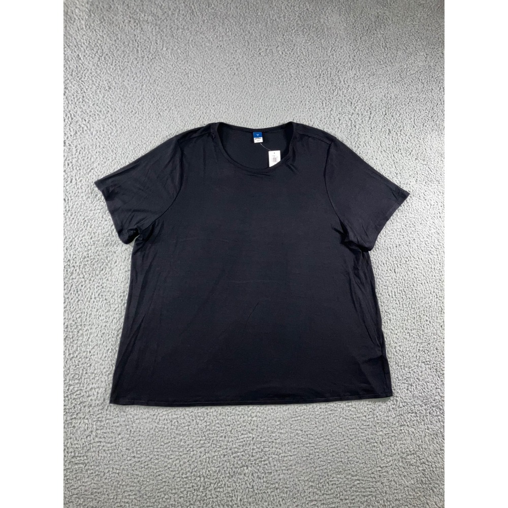 Old Navy Luxe T Shirt Women XL Black Short Sleeve Top Basic Minimalist Casual